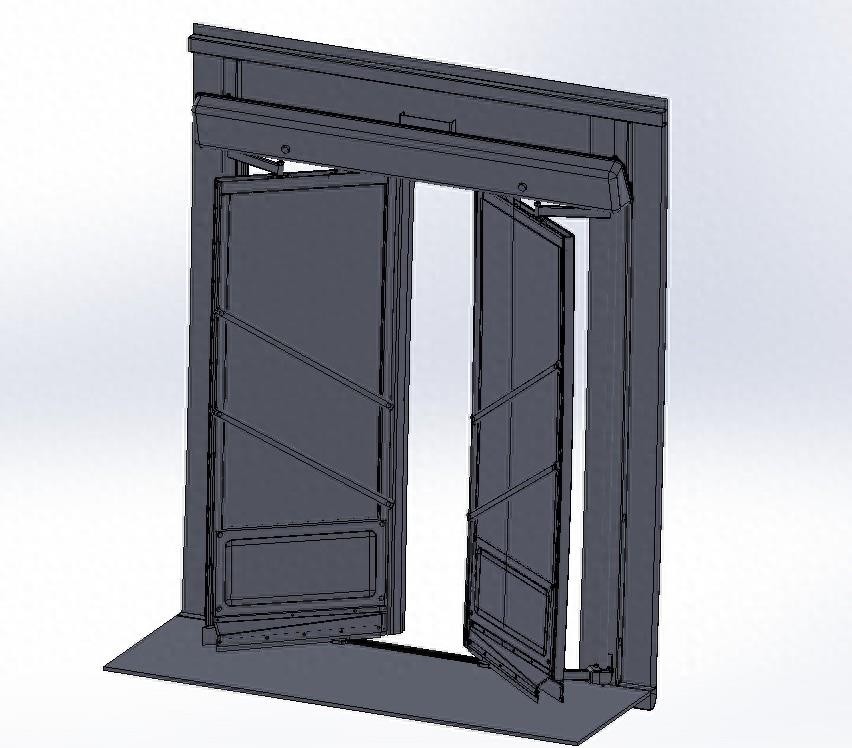 公交自动门详细3D模型图纸 Solidworks设计