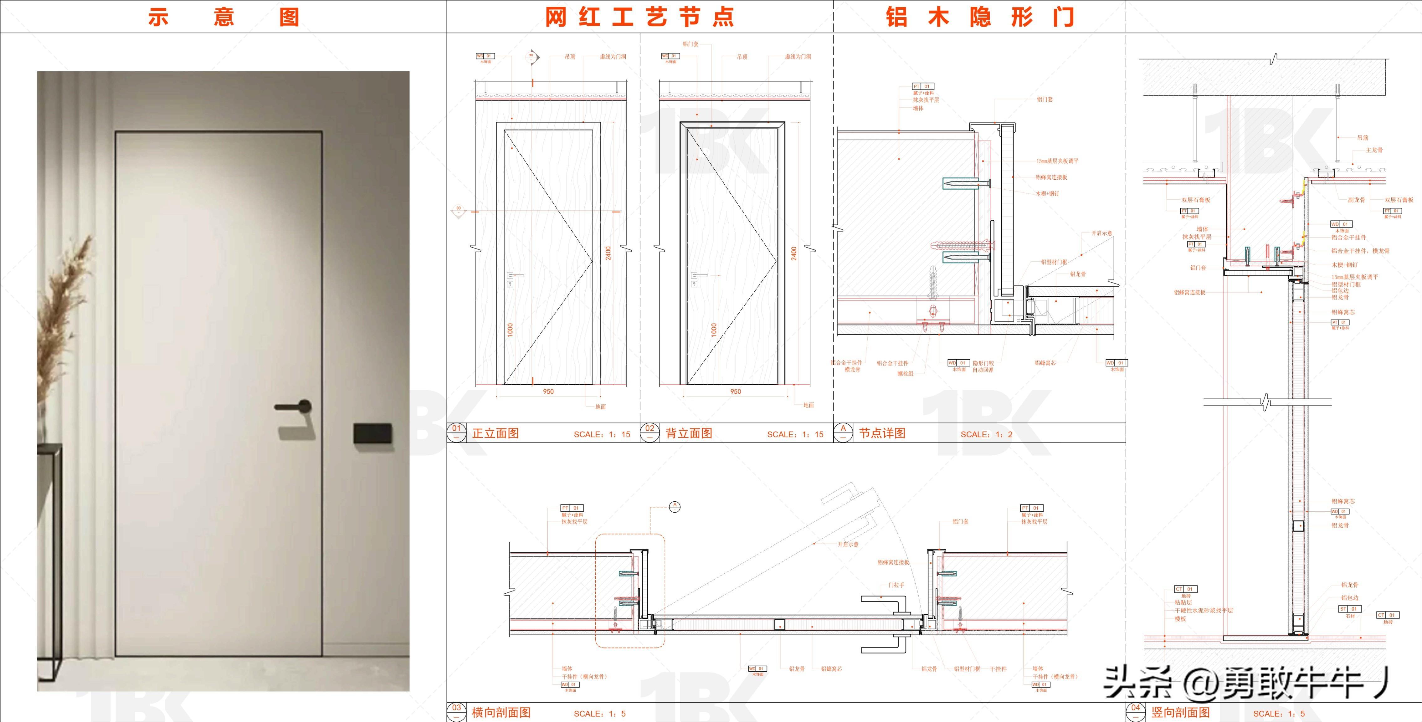 家装设计中常见隐形门节点设计、施工及细节处理