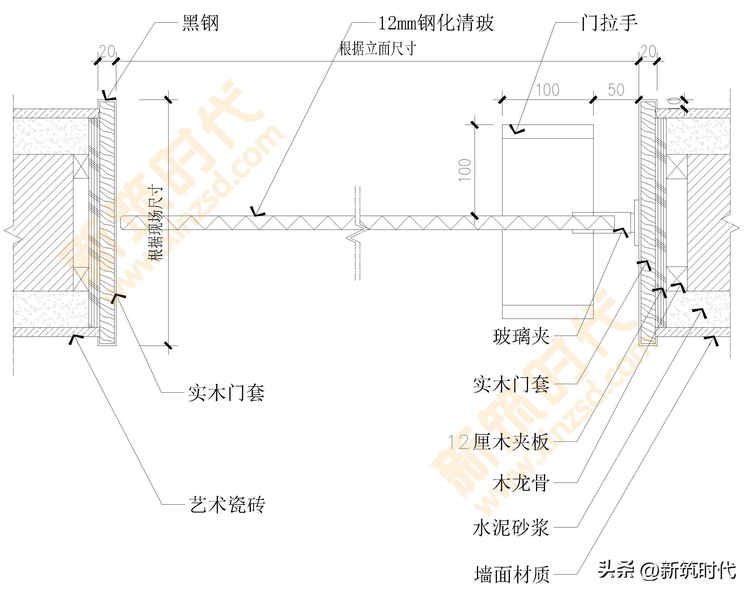 玻璃夾單扇玻璃門施工工藝分享：