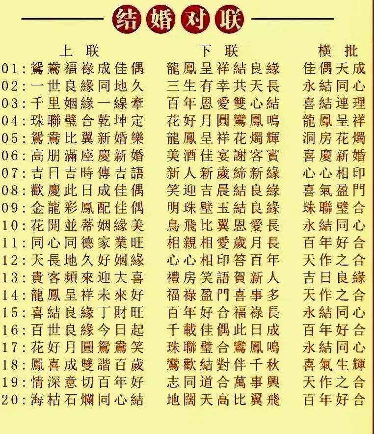 各種對聯