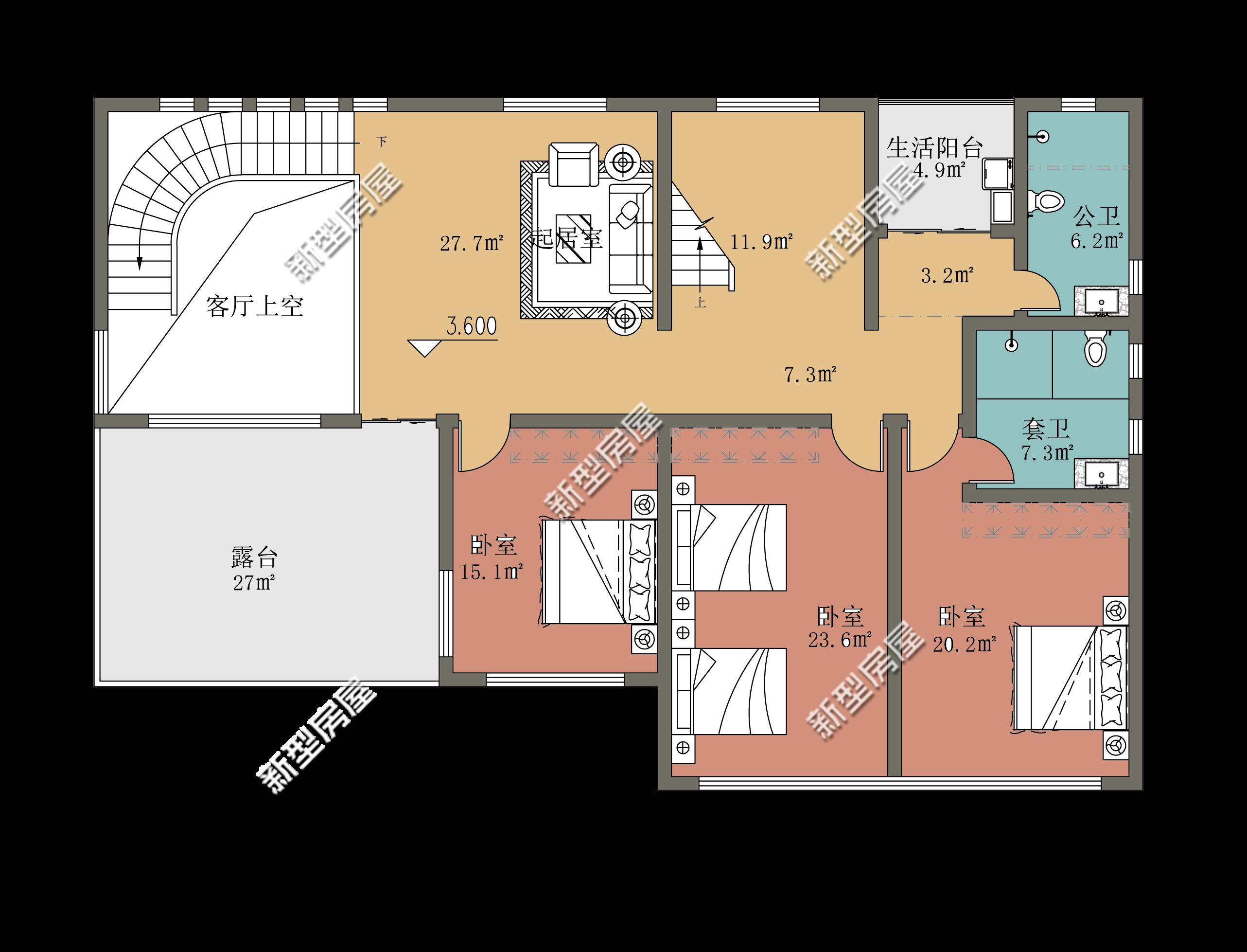 農村別墅想建得大氣，怎麼能少得瞭挑空客廳？這10套圖紙快收藏好