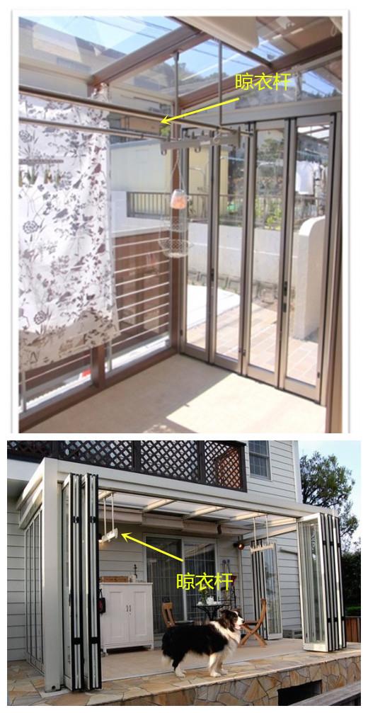 把入戶門口抬高瞭當露臺，裝折疊門推拉自如，自建房也住成瞭別墅