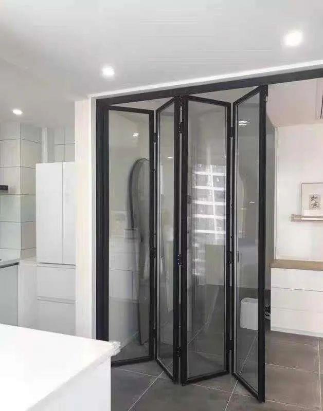 The bathroom is too small and the toilet is blocking the door? Try folding doors to save space and be practical
