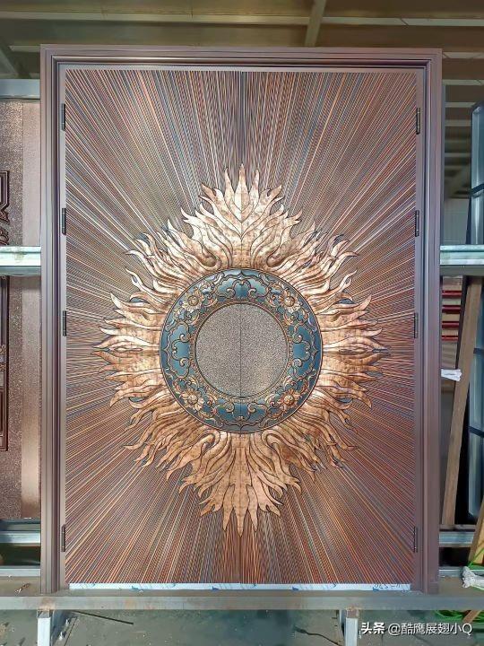 Aluminum and copper metal carved explosion-proof door pattern sharing
