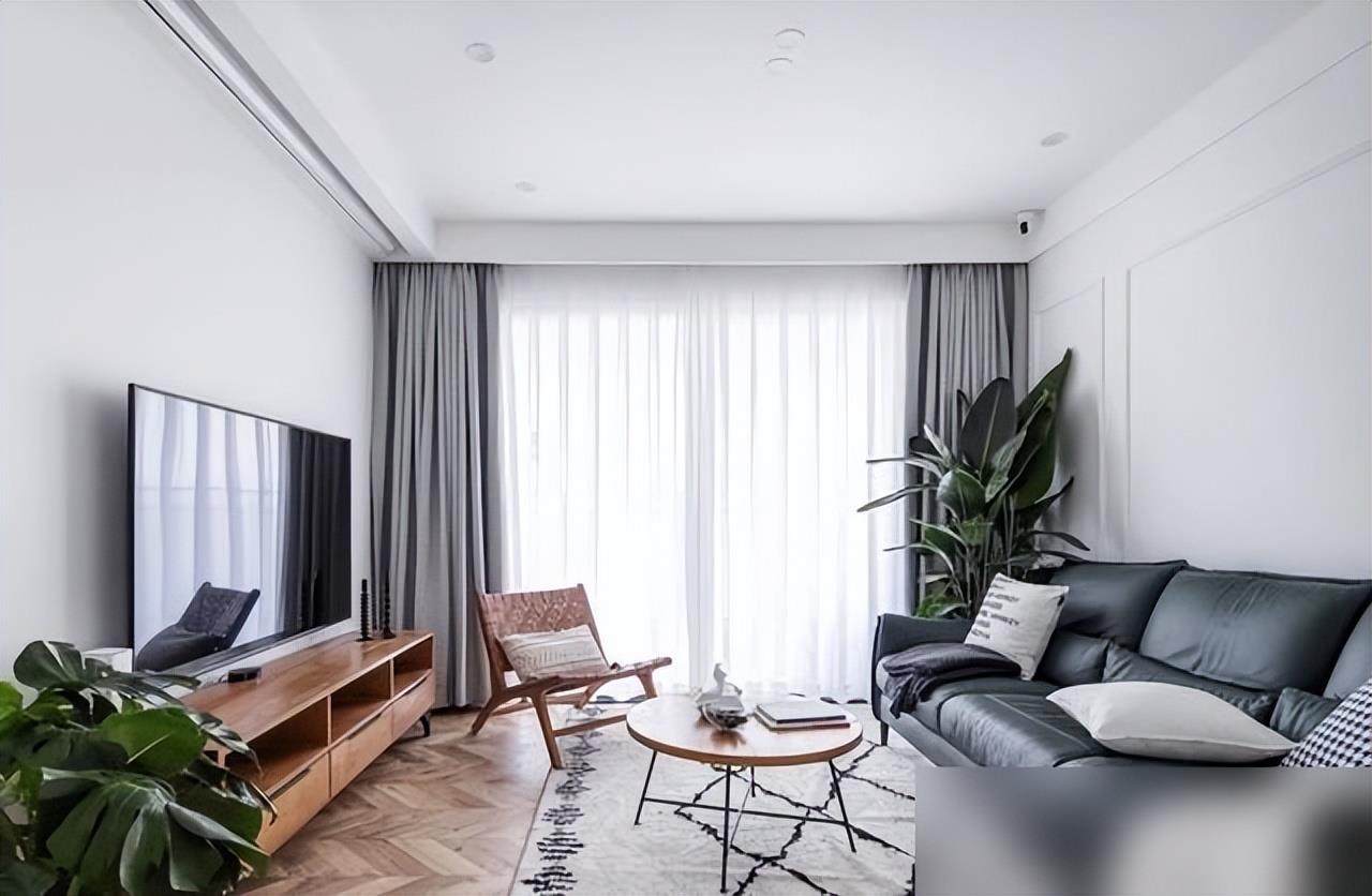 99 square meters, comfortable Nordic style, sliding door design in the dining and kitchen area, bringing love and sunshine home