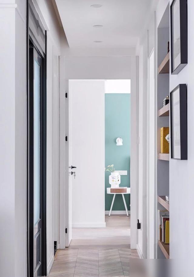 99 square meters, comfortable Nordic style, sliding door design in the dining and kitchen area, bringing love and sunshine home