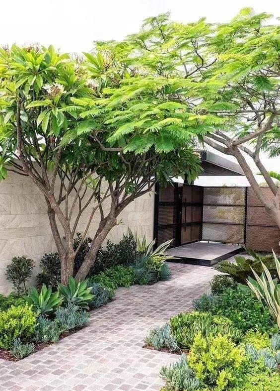 Exquisite courtyard entrance landscape design makes coming home a pleasure