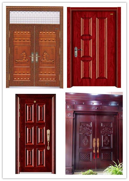 Ankang bark painted door, stainless steel door, four-open double door customization