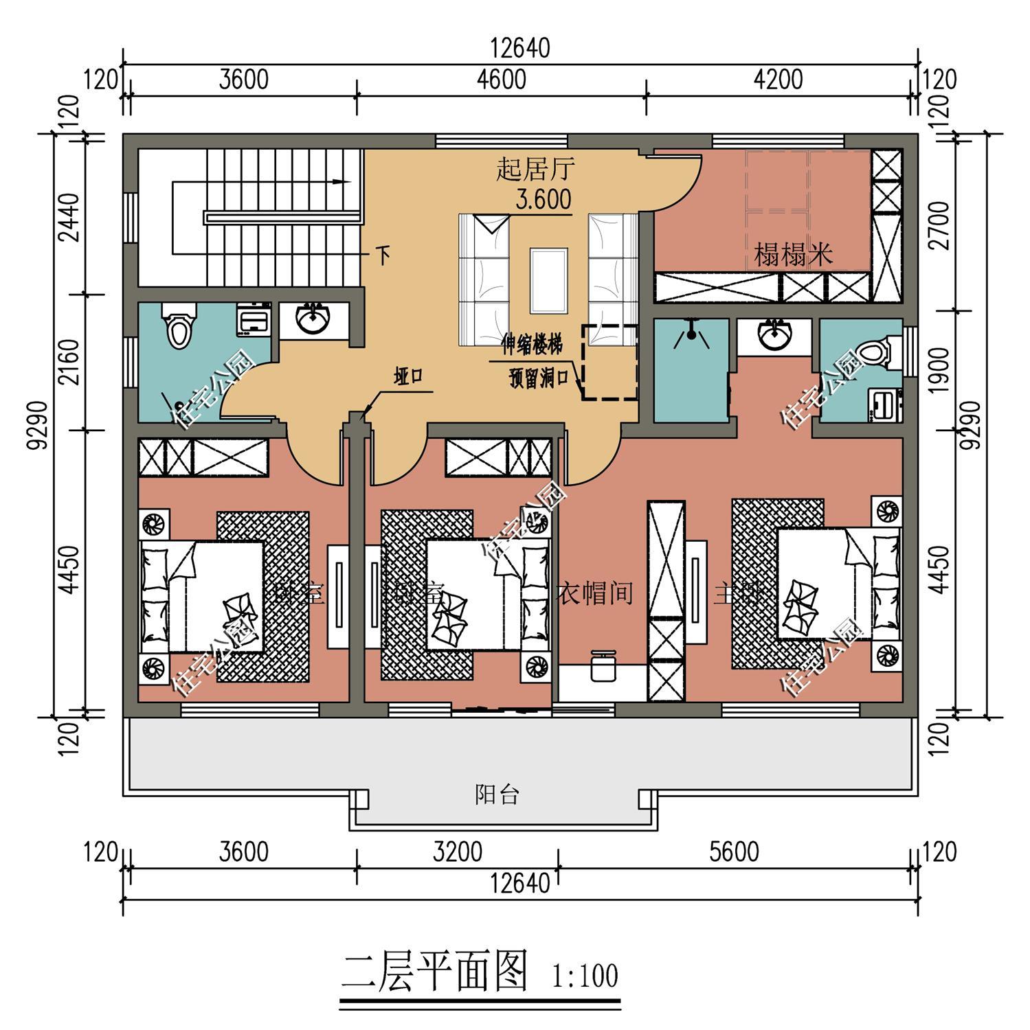 Drawings of 10 sets of two-story rural villas. The third and fourth sets are built by the most people. The last set costs 200,000.
