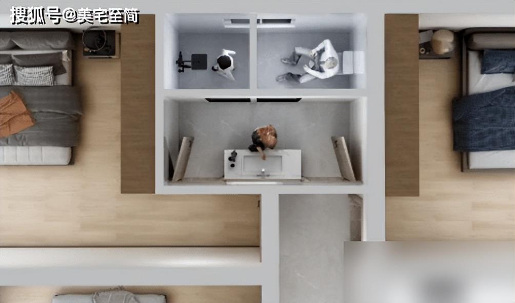 Bathroom optimization case, open one more door and save dozens of steps every day